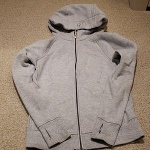 Lululemon light gray scuba zip hoodie size 4